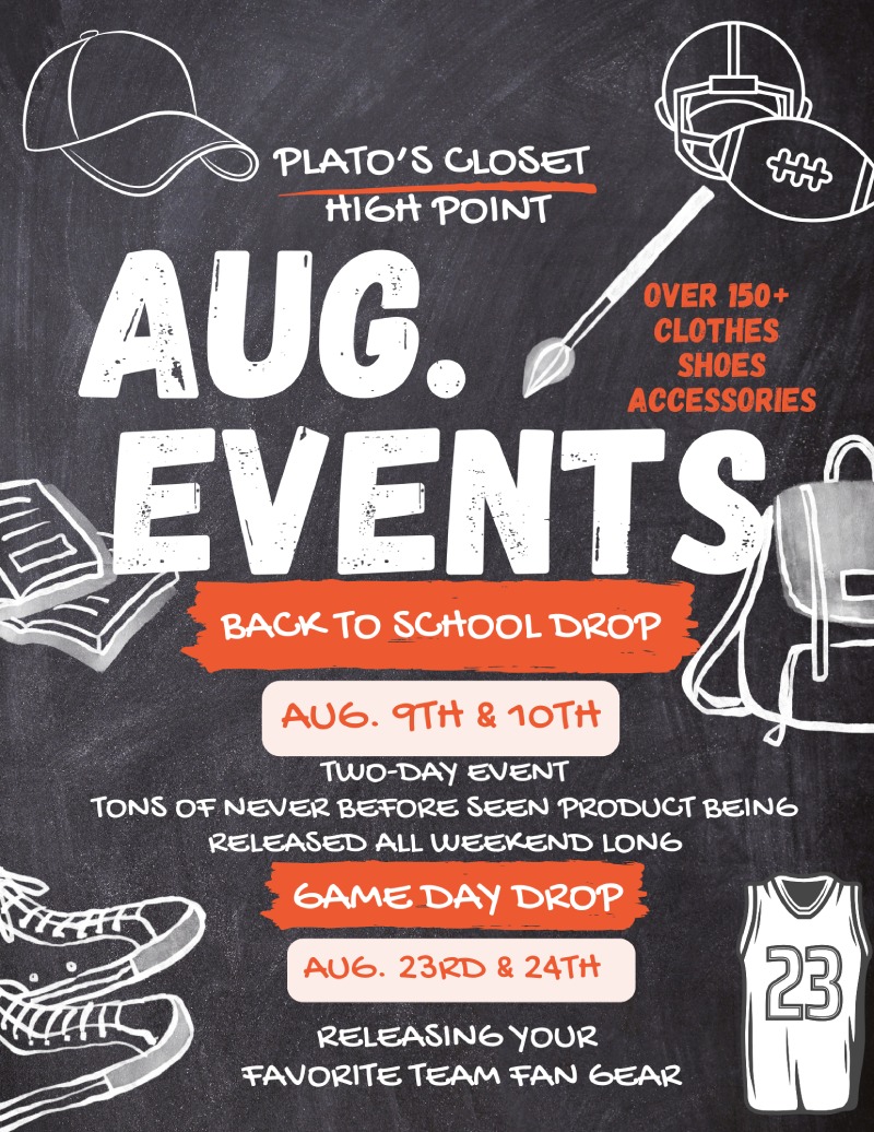 August Events at Plato’s Closet High Point